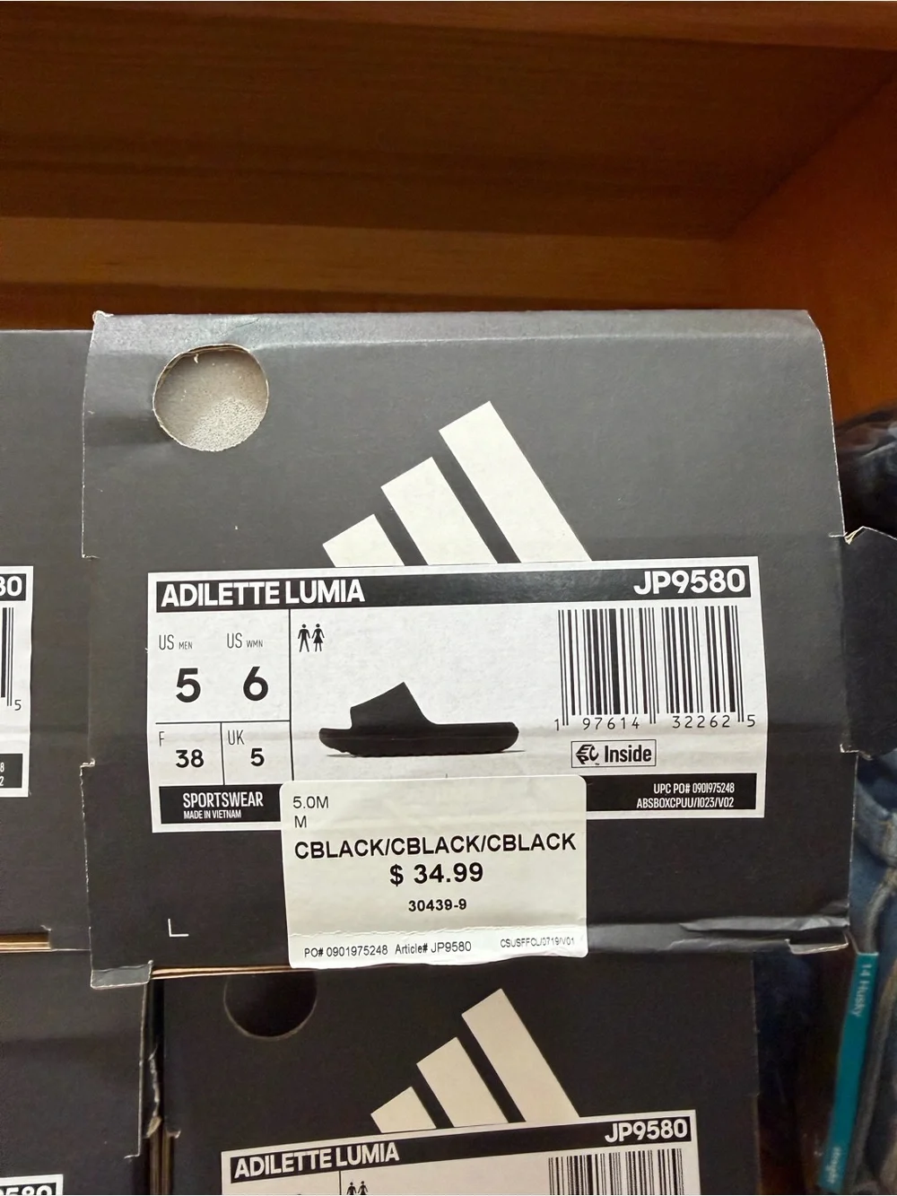 adidas Black Slide Sandals with Contoured Strap
